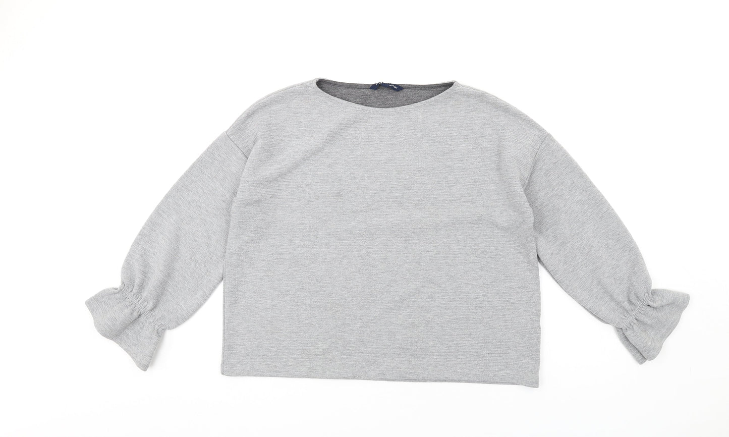 French Connection Womens Grey Polyester Pullover Sweatshirt Size S Pullover