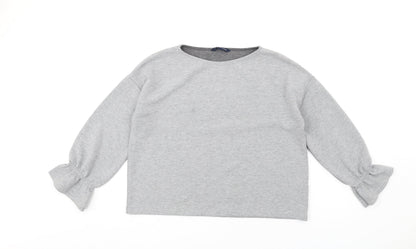 Additional front view of French Connection women’s grey polyester pullover sweatshirt, size S, pullover