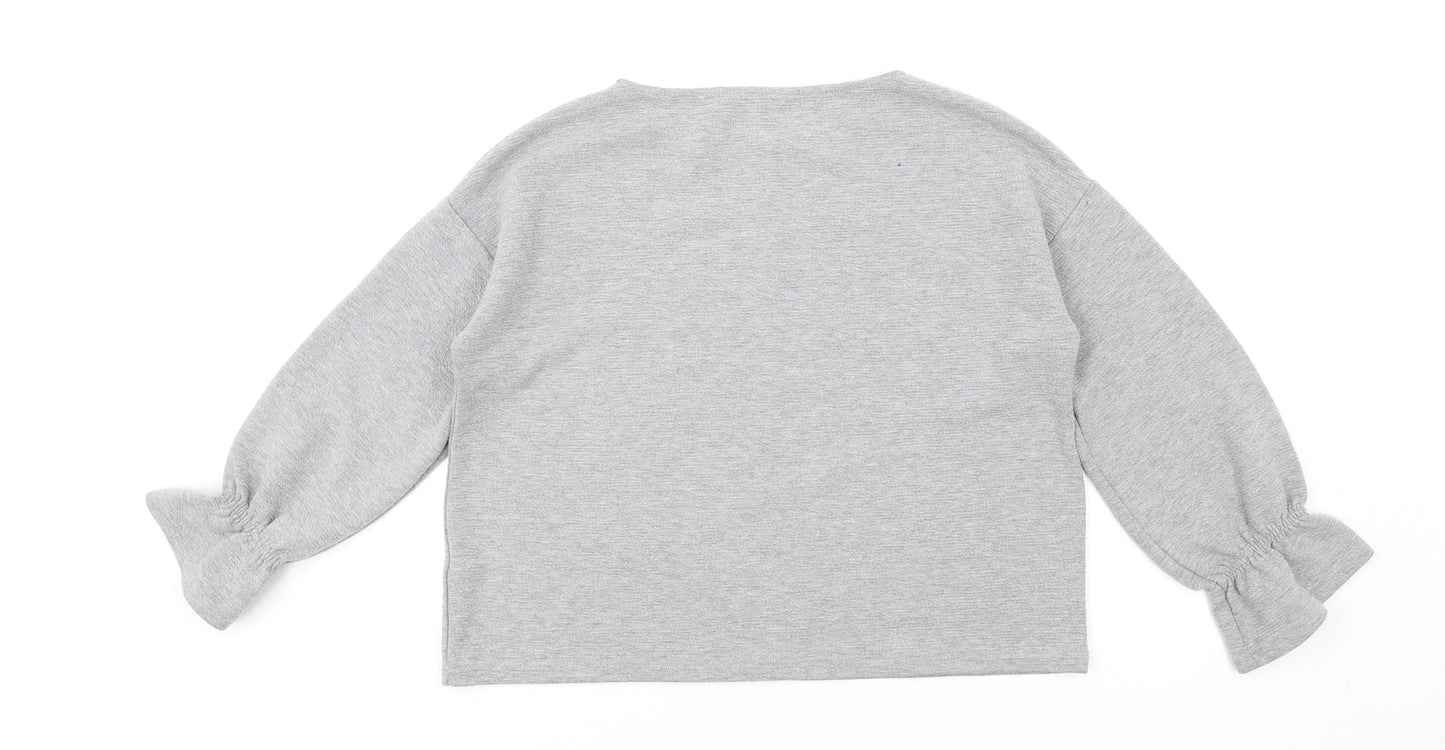 French Connection Womens Grey Polyester Pullover Sweatshirt Size S Pullover