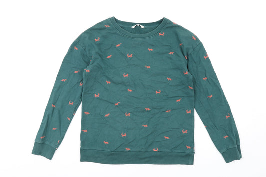 NEXT Womens Green Geometric Cotton Pullover Sweatshirt Size S Pullover