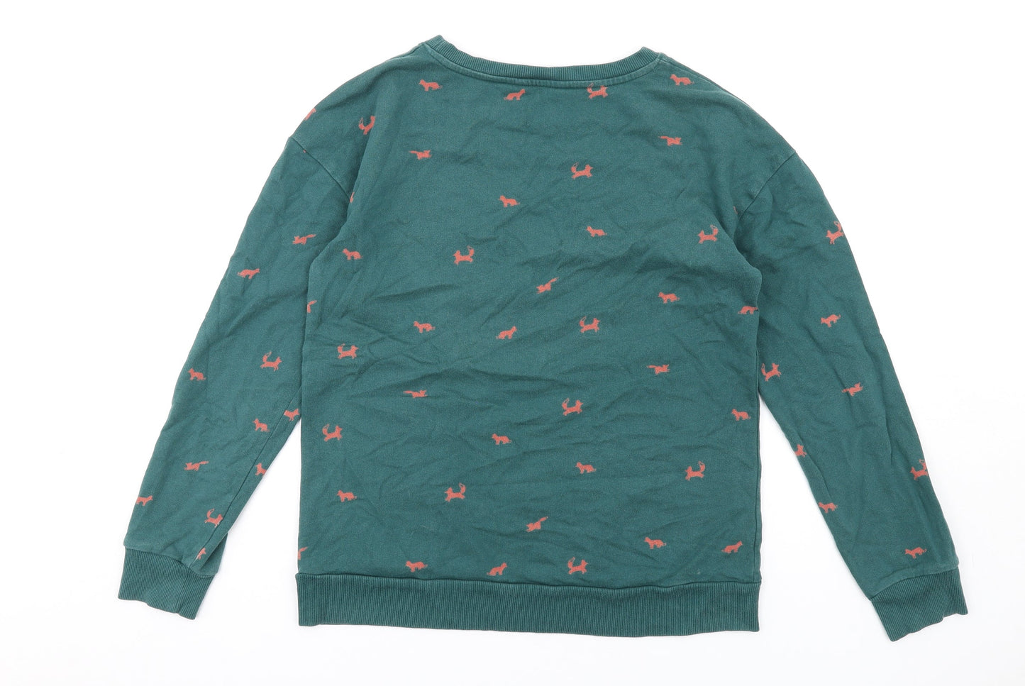 NEXT Womens Green Geometric Cotton Pullover Sweatshirt Size S Pullover