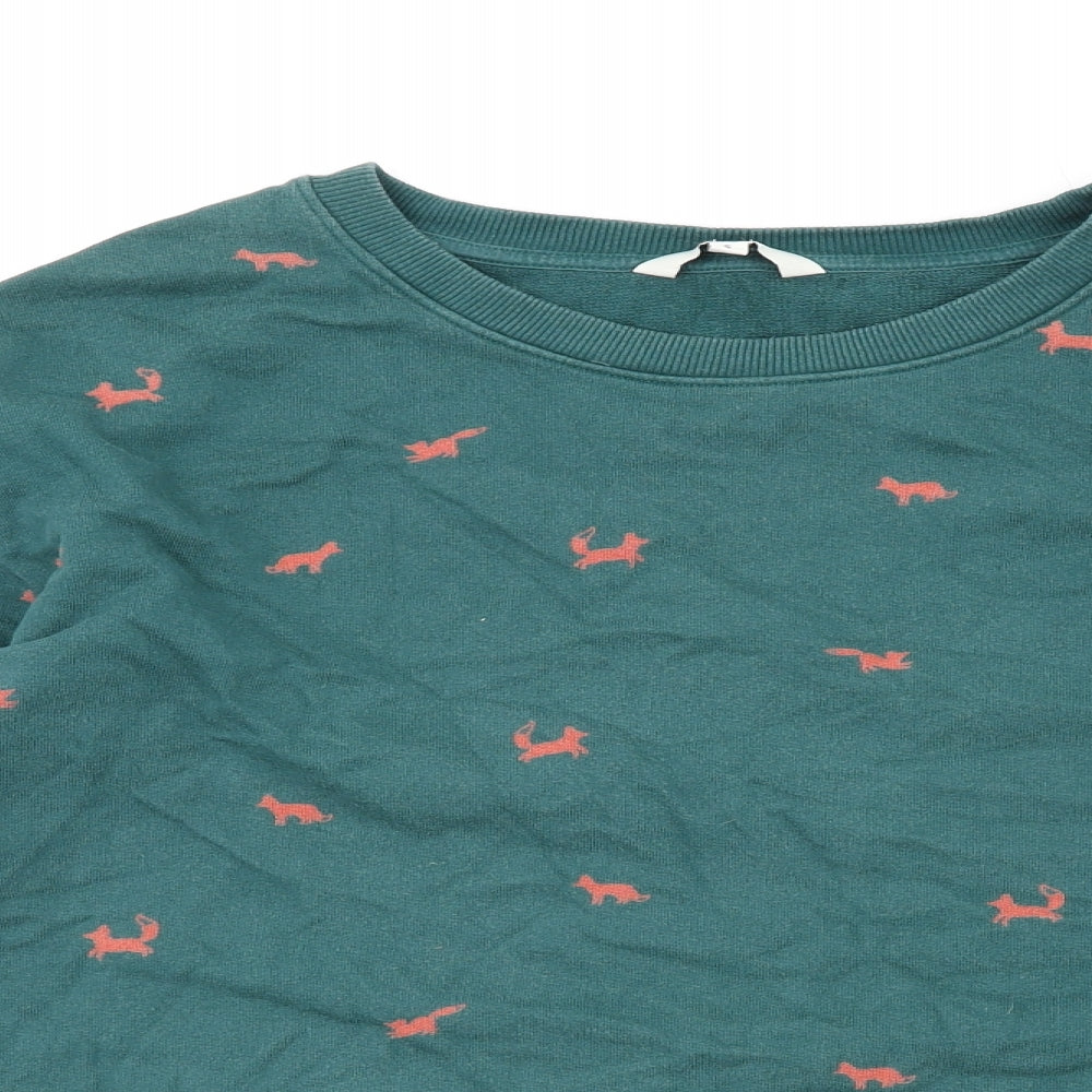 NEXT Womens Green Geometric Cotton Pullover Sweatshirt Size S Pullover