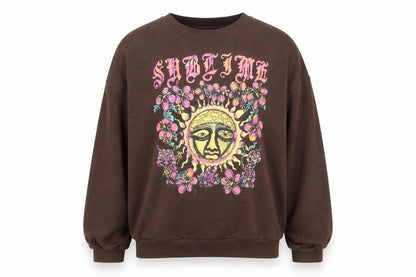 H&M Girls Brown Cotton Pullover Sweatshirt Size 10-11 Years Pullover