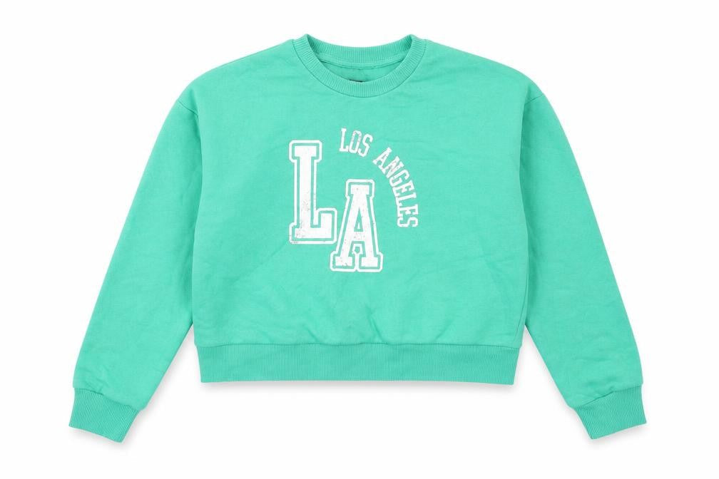 New Look Girls Green Cotton Pullover Sweatshirt Size 12-13 Years Pullover