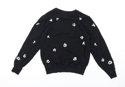 Preloved Disney Womens Black Cotton Pullover Sweatshirt Size S Pullover - Mickey Mouse - Back