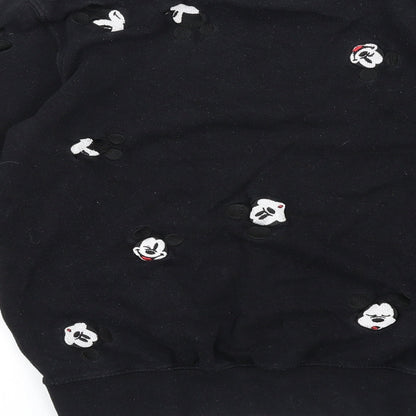 Preloved Disney Womens Black Cotton Pullover Sweatshirt Size S Pullover - Mickey Mouse - Label