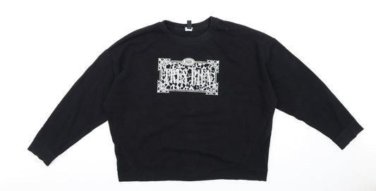 New Look Womens Black Cotton Pullover Sweatshirt Size L Pullover