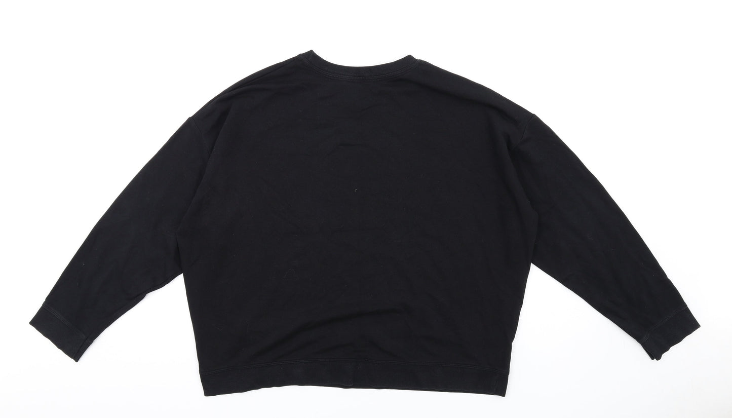 New Look Womens Black Cotton Pullover Sweatshirt Size L Pullover