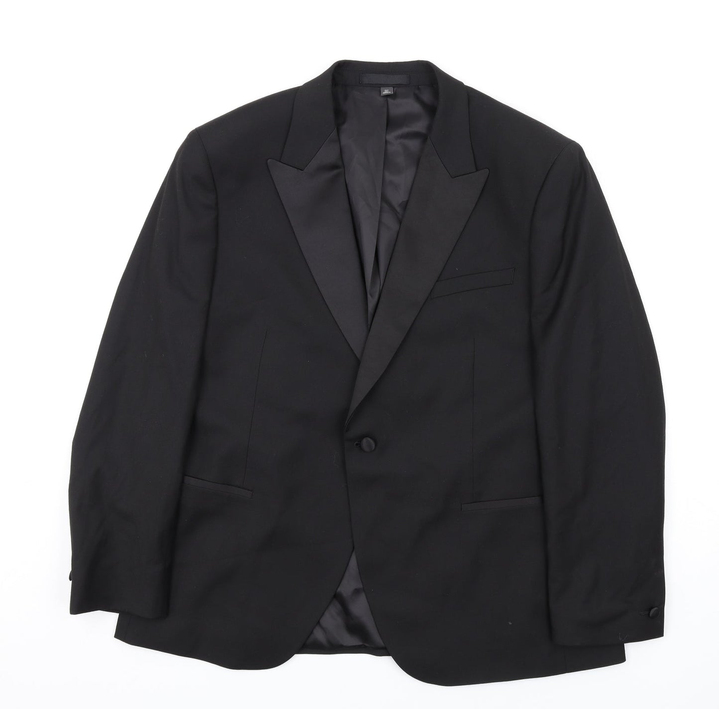 Marks and Spencer Mens Black Polyester Jacket Blazer Size 44 Regular
