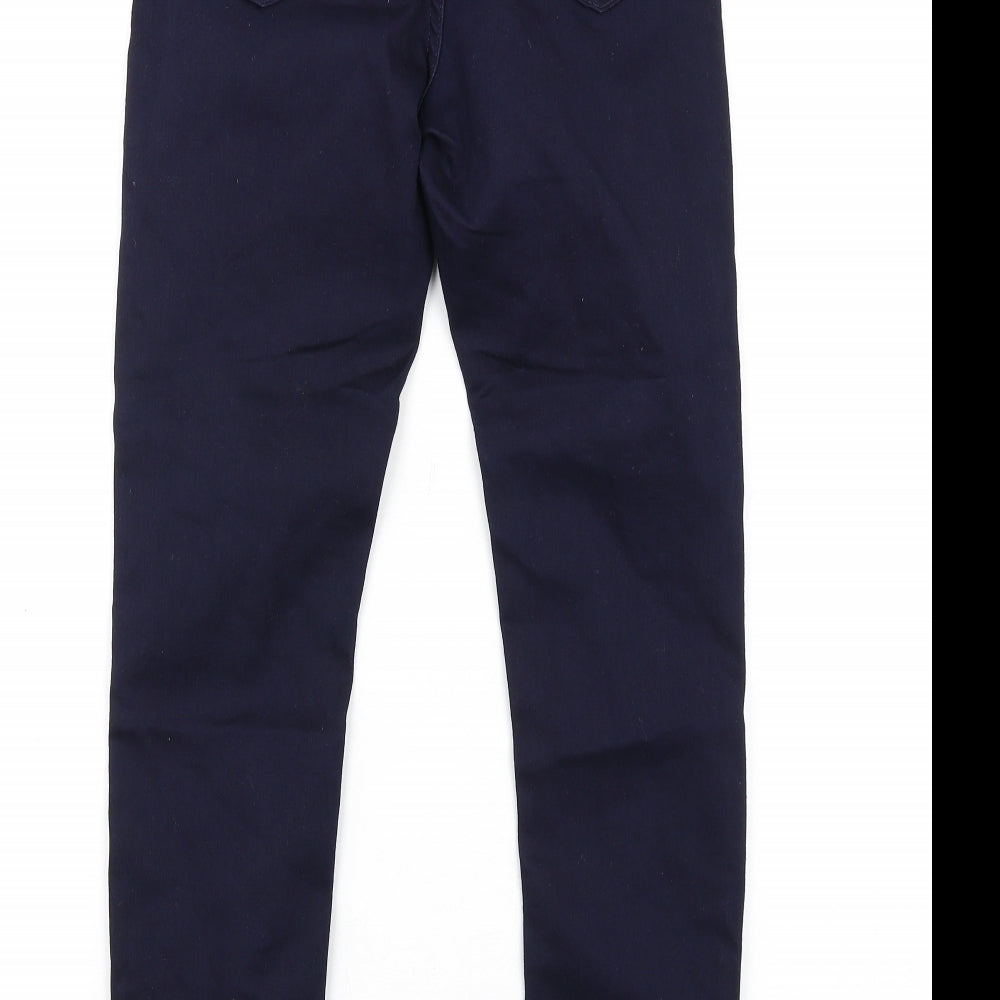 Marks and Spencer Womens Blue Cotton Skinny Jeans Size 6 L30 in Regular Zip