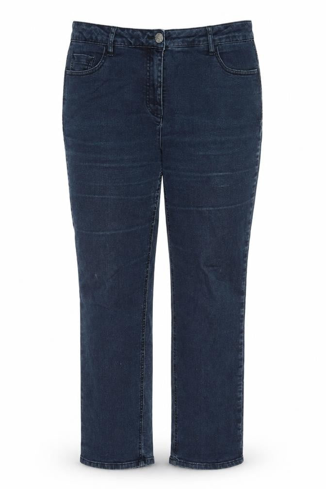 Savior Womens Blue Cotton Straight Jeans Size 16 L29 in Regular Zip - Pockets