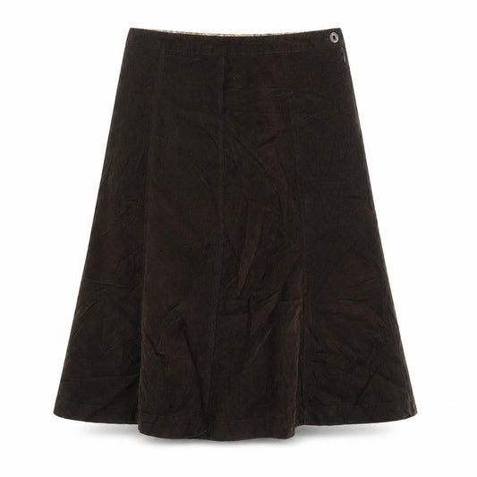 Tulchan Womens Brown Cotton Swing Skirt Size 12 Zip