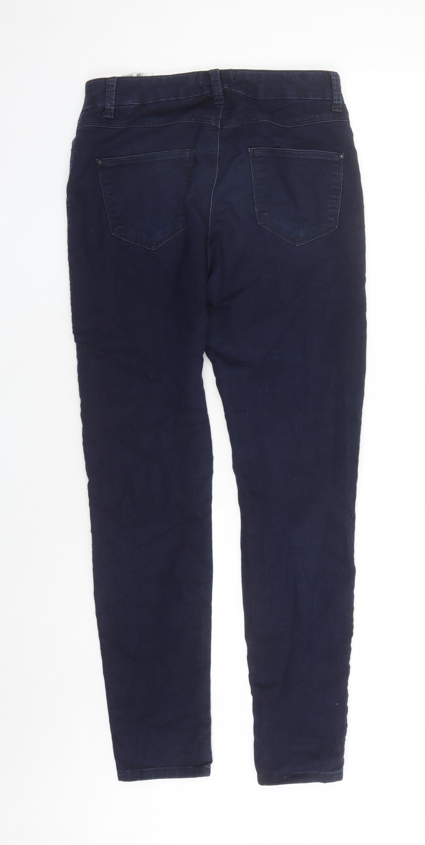 Marks and Spencer Womens Blue Cotton Jegging Jeans Size 8 L29 in Regular Zip - Pockets