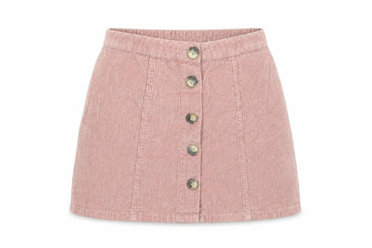 Denim & Co. Womens Pink Cotton Mini Skirt Size 10 Button