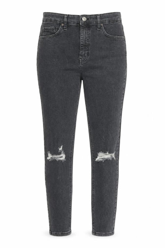 Topshop Womens Black Cotton Skinny Jeans Size 30 in L27 in Regular Zip - Pockets