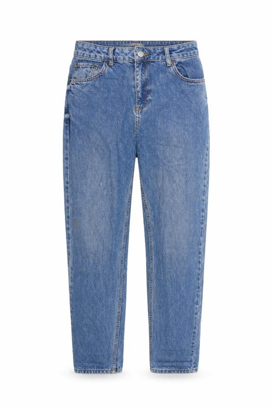 Topshop Womens Blue Cotton Mom Jeans Size 30 in L29 in Regular Zip - Pockets