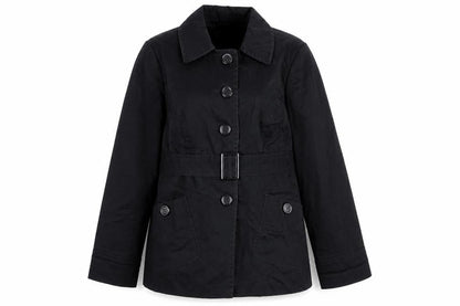 Marks & Spencer Womens Black Overcoat Coat Size 12 Button
