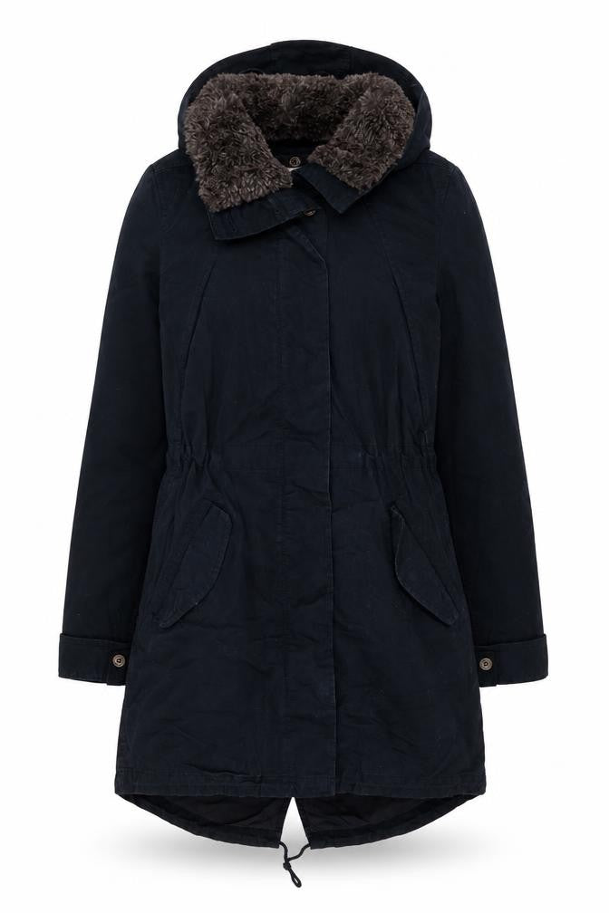 H&M Womens Blue Parka Coat Size 10 Zip