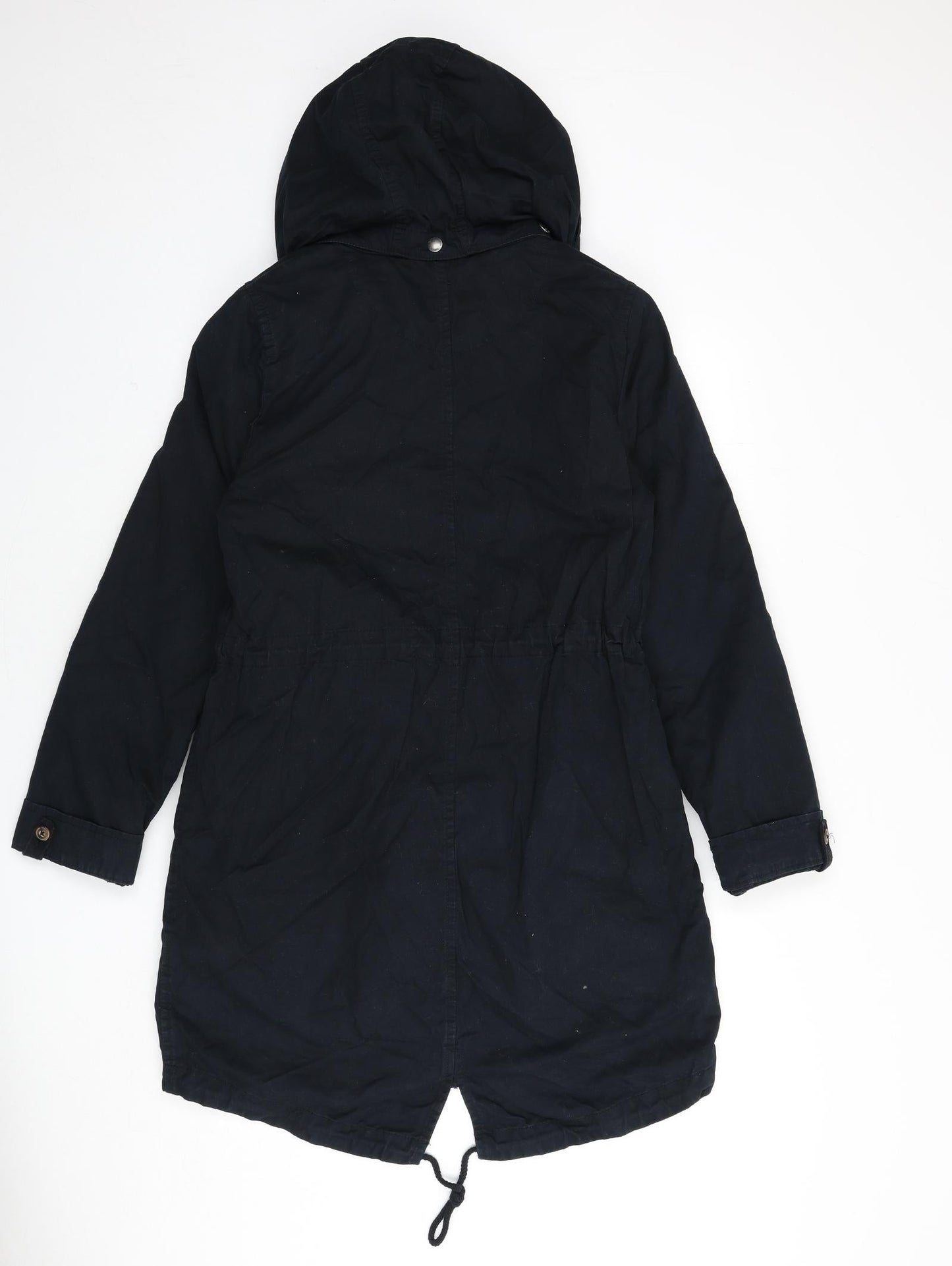 H&M Womens Blue Parka Coat Size 10 Zip