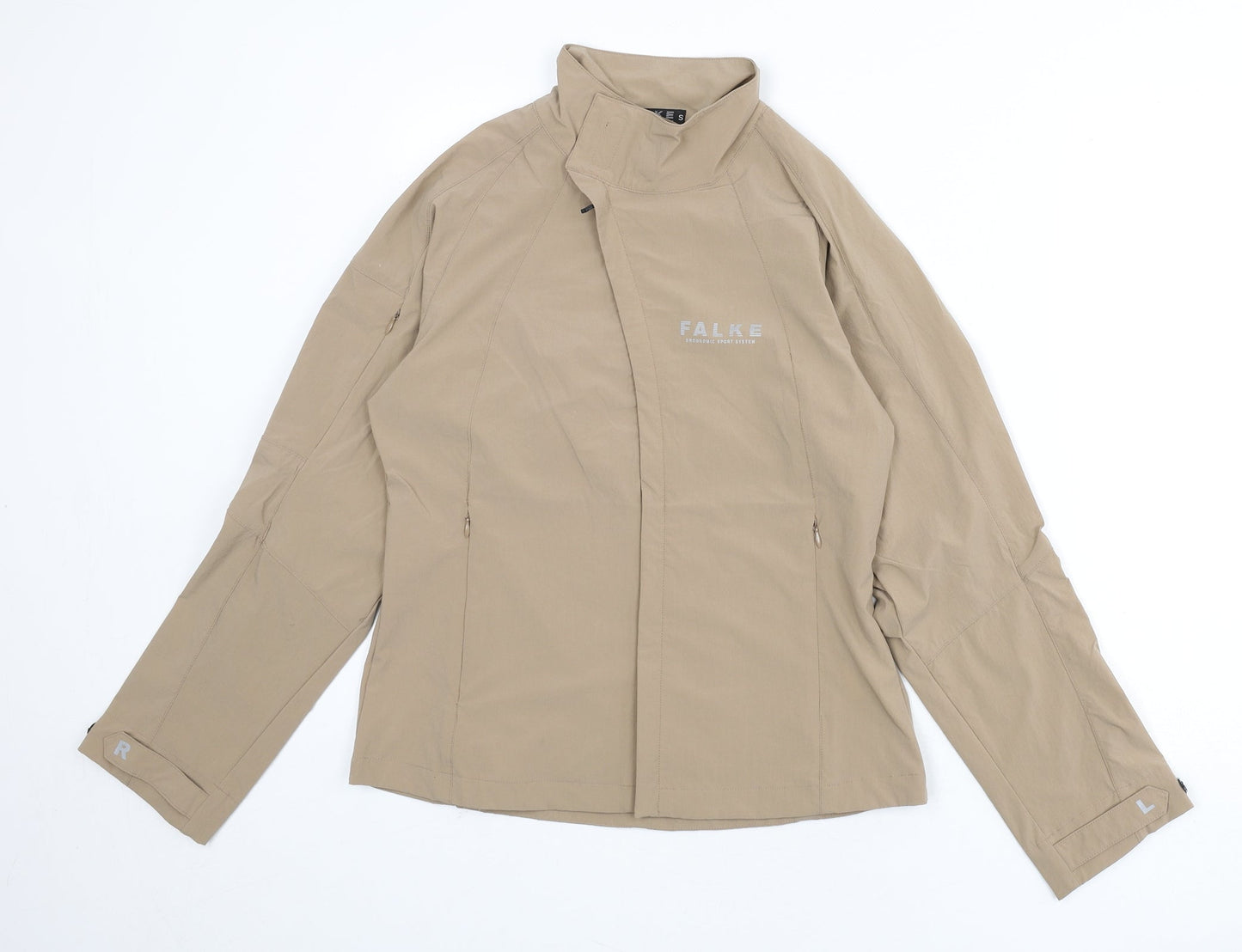 Falke Womens Beige Windbreaker Jacket Size S Zip