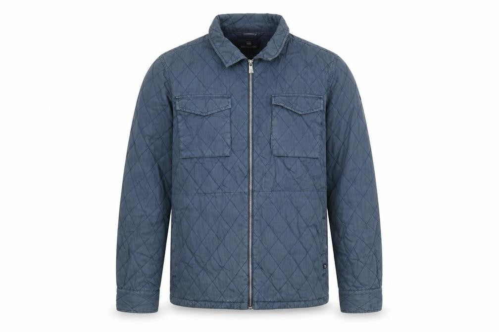 Scotch & Soda Mens Blue Quilted Coat Size L Zip