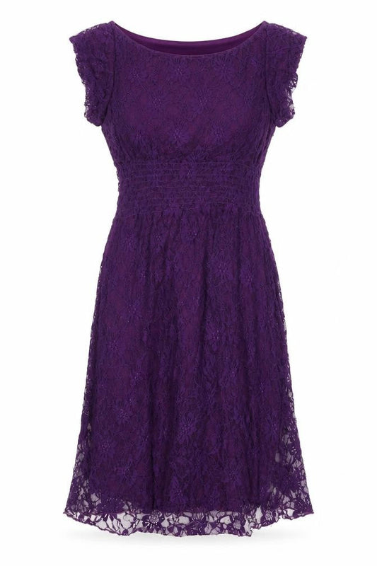 Rage Womens Purple Floral Polyamide A-Line Size 8 Boat Neck Pullover