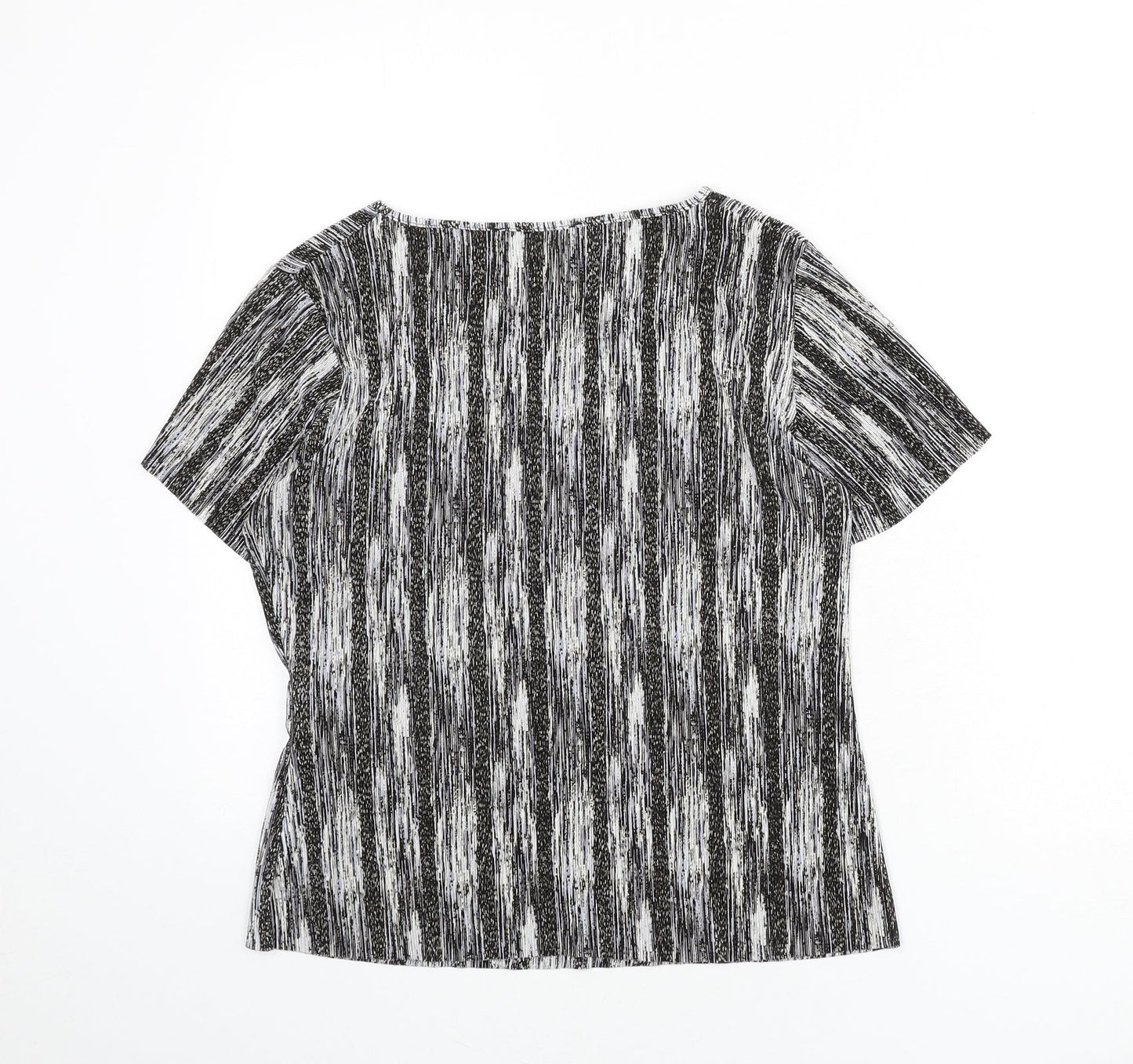 Reflections Womens Multicoloured Geometric Polyester Basic T-Shirt Size S Round Neck