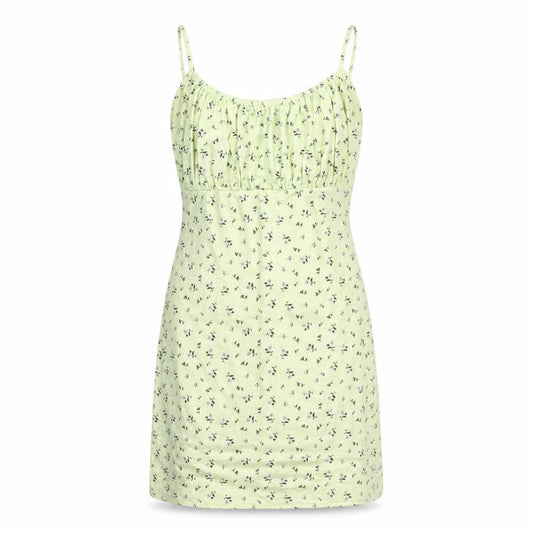 PRETTYLITTLETHING Womens Green Floral Polyester Mini Size 6 Scoop Neck Pullover