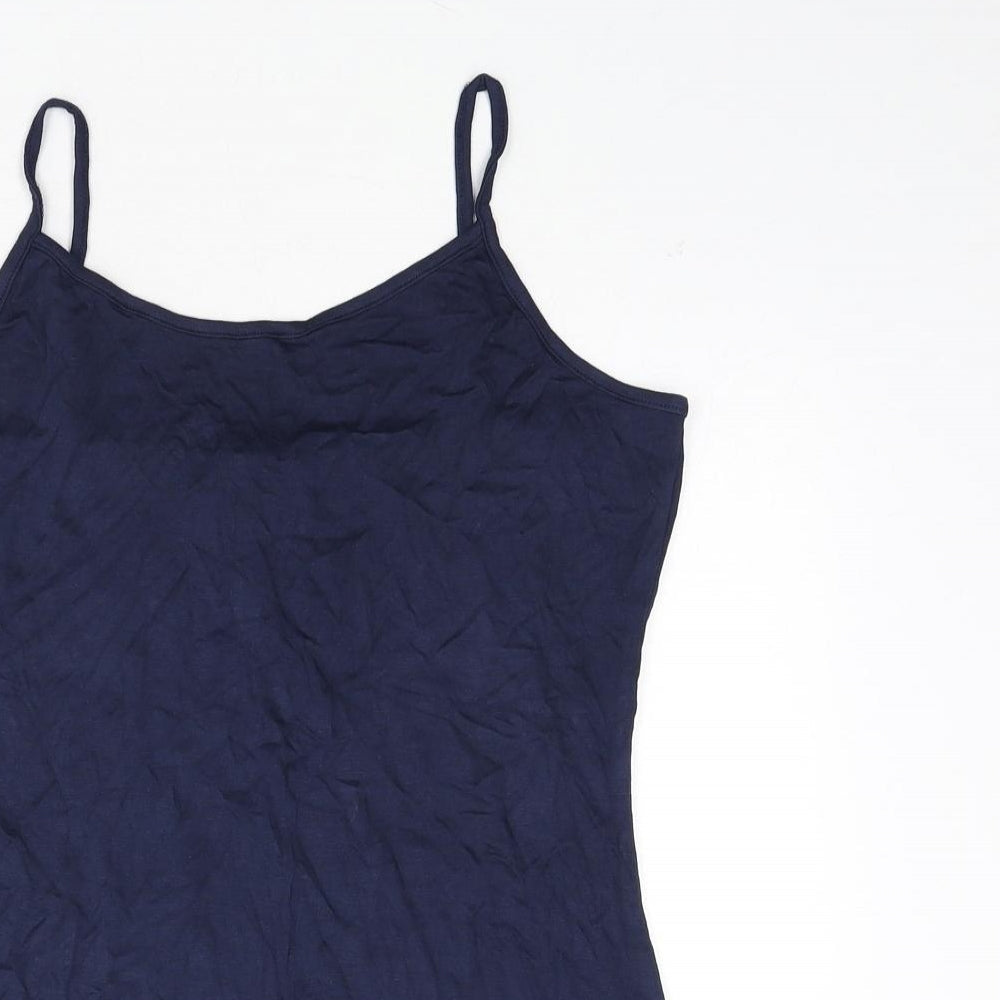 Studio Womens Blue Viscose Camisole Tank Size 12 Scoop Neck - Size 12-14