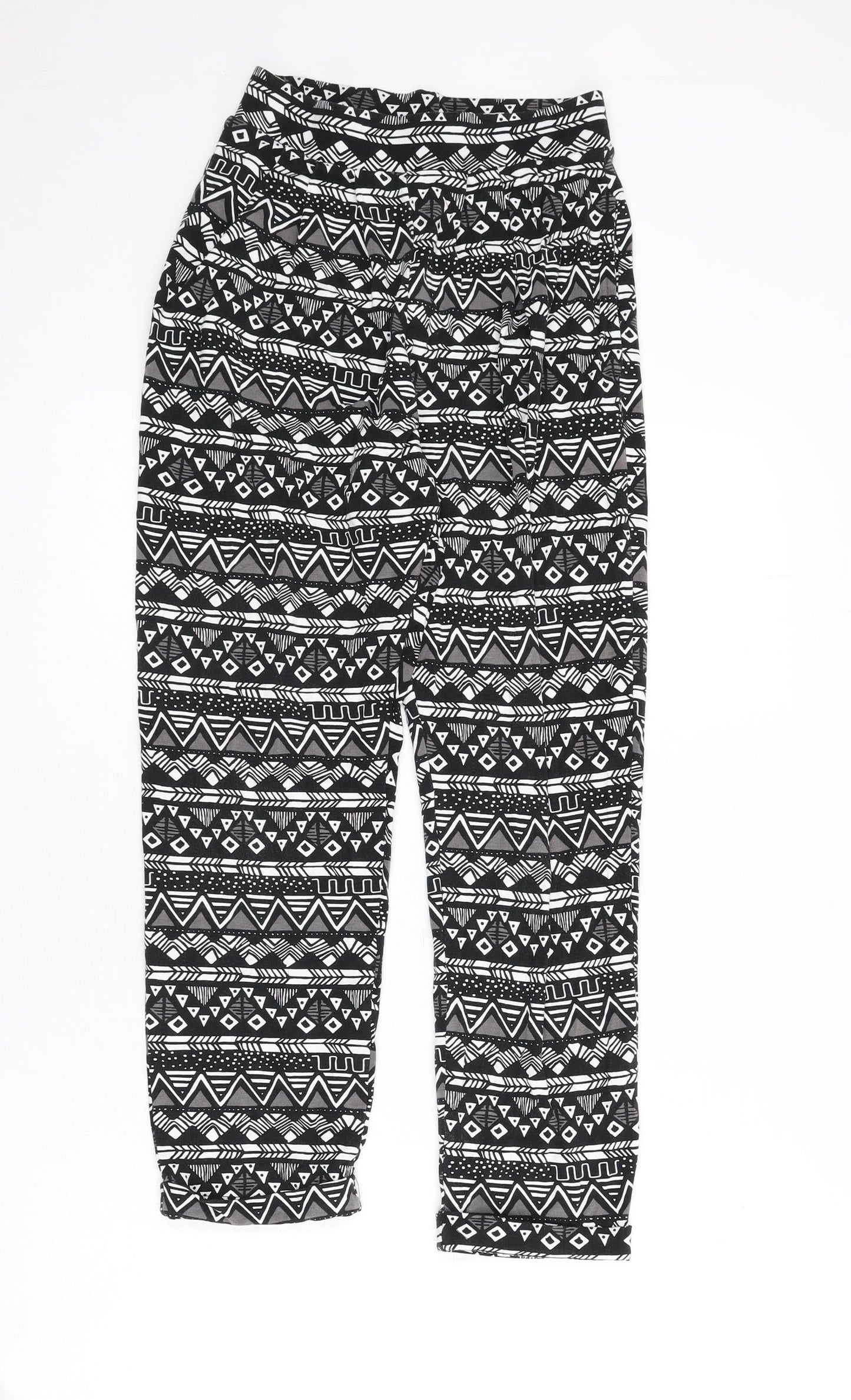 ASOS Womens Multicoloured Geometric Viscose Trousers Size 6 L23 in Regular
