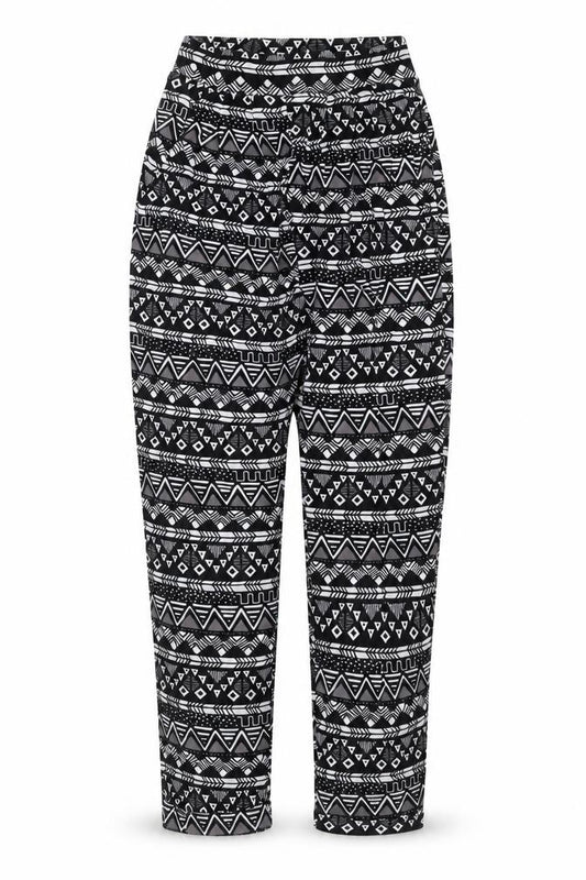 ASOS Womens Multicoloured Geometric Viscose Trousers Size 6 L23 in Regular