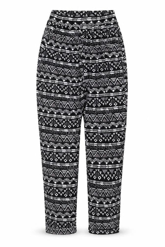 ASOS Womens Multicoloured Geometric Viscose Trousers Size 6 L23 in Regular