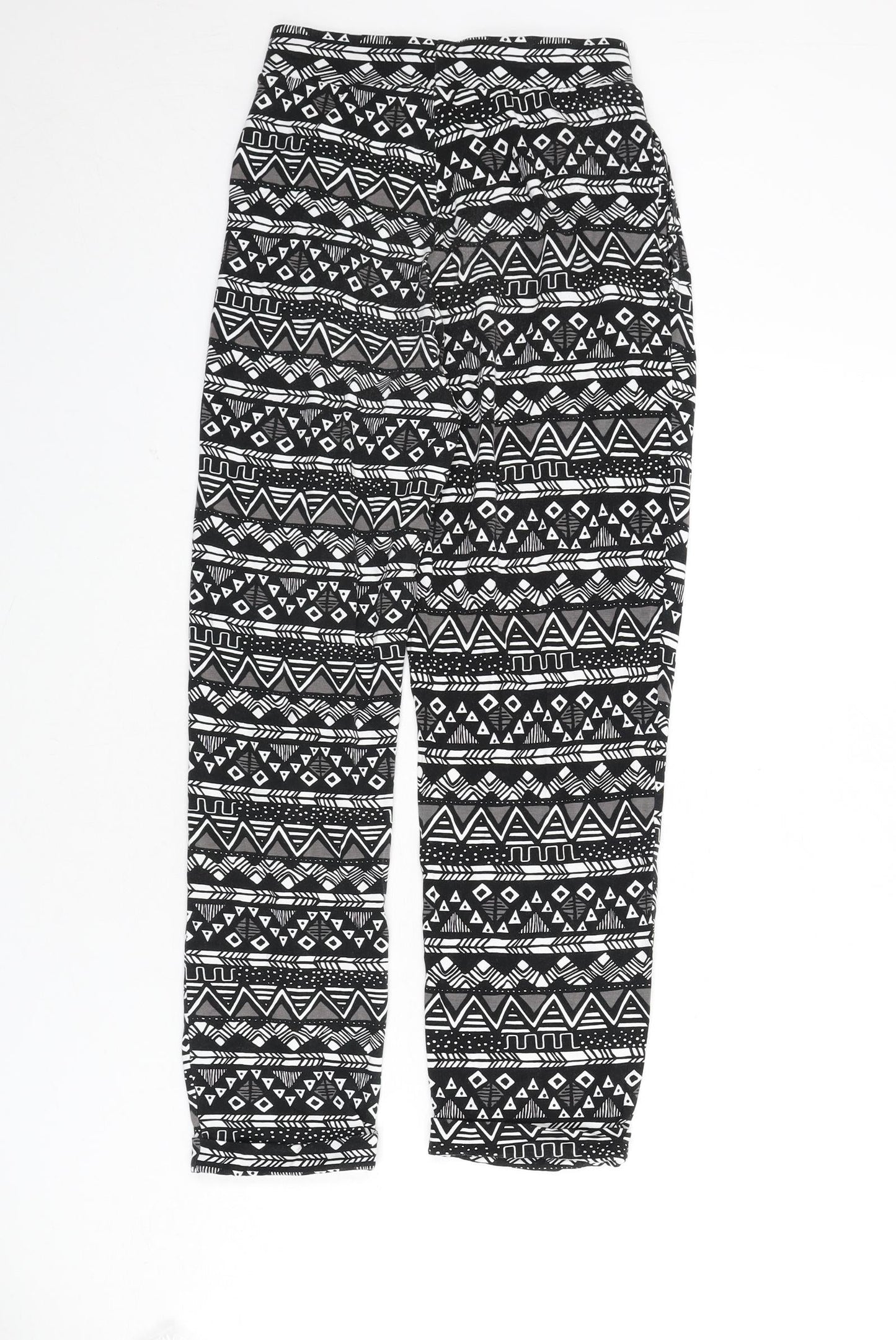 ASOS Womens Multicoloured Geometric Viscose Trousers Size 6 L23 in Regular