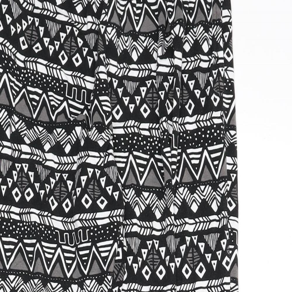 ASOS Womens Multicoloured Geometric Viscose Trousers Size 6 L23 in Regular