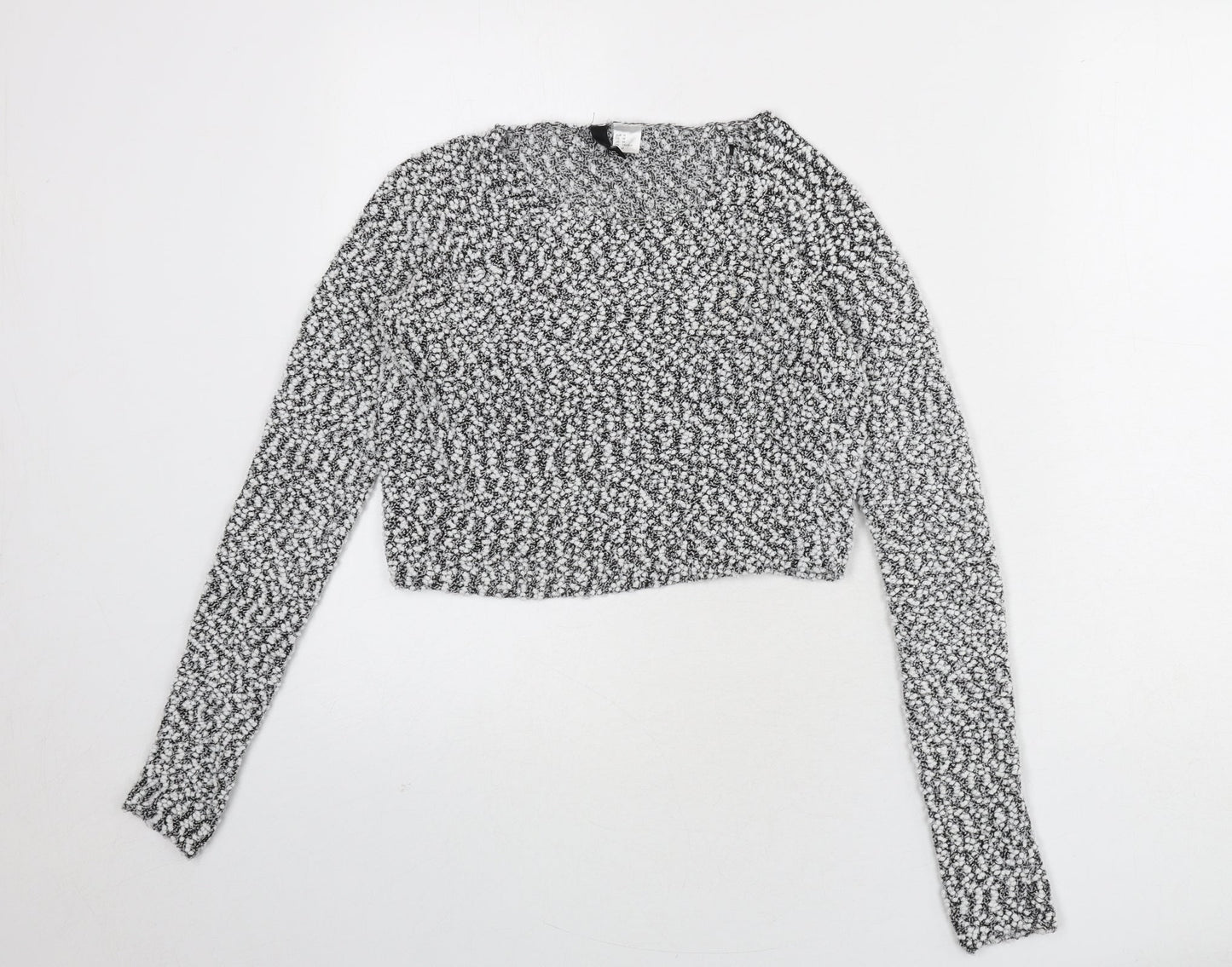 divide Womens Black Round Neck Polyester Pullover Jumper Size M - Cropped