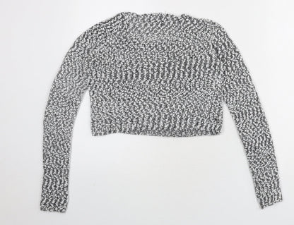 divide Womens Black Round Neck Polyester Pullover Jumper Size M - Cropped