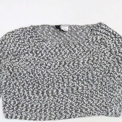 divide Womens Black Round Neck Polyester Pullover Jumper Size M - Cropped