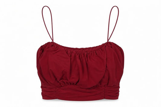 Pink Vanilla Womens Red Polyester Camisole T-Shirt Size S Scoop Neck - Cropped