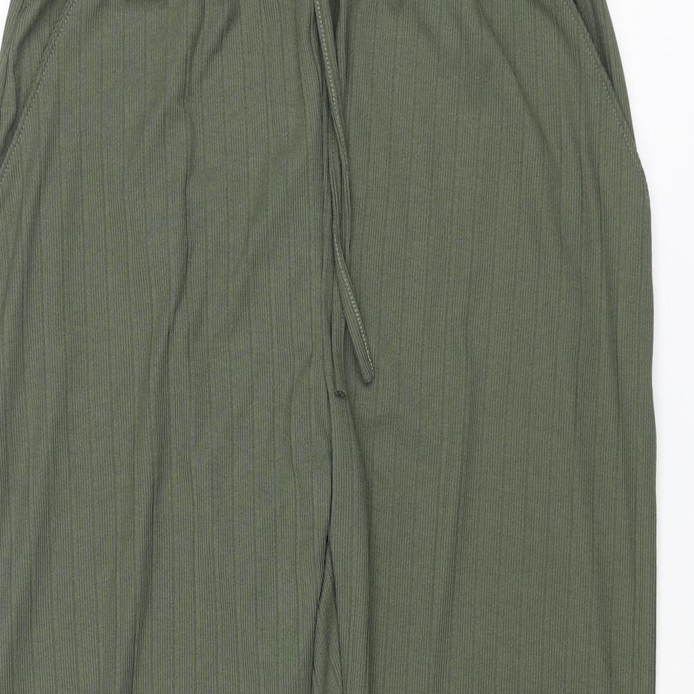 Misspap Womens Green Polyester Harem Trousers Size M L24 in Regular - Drawstring Detail