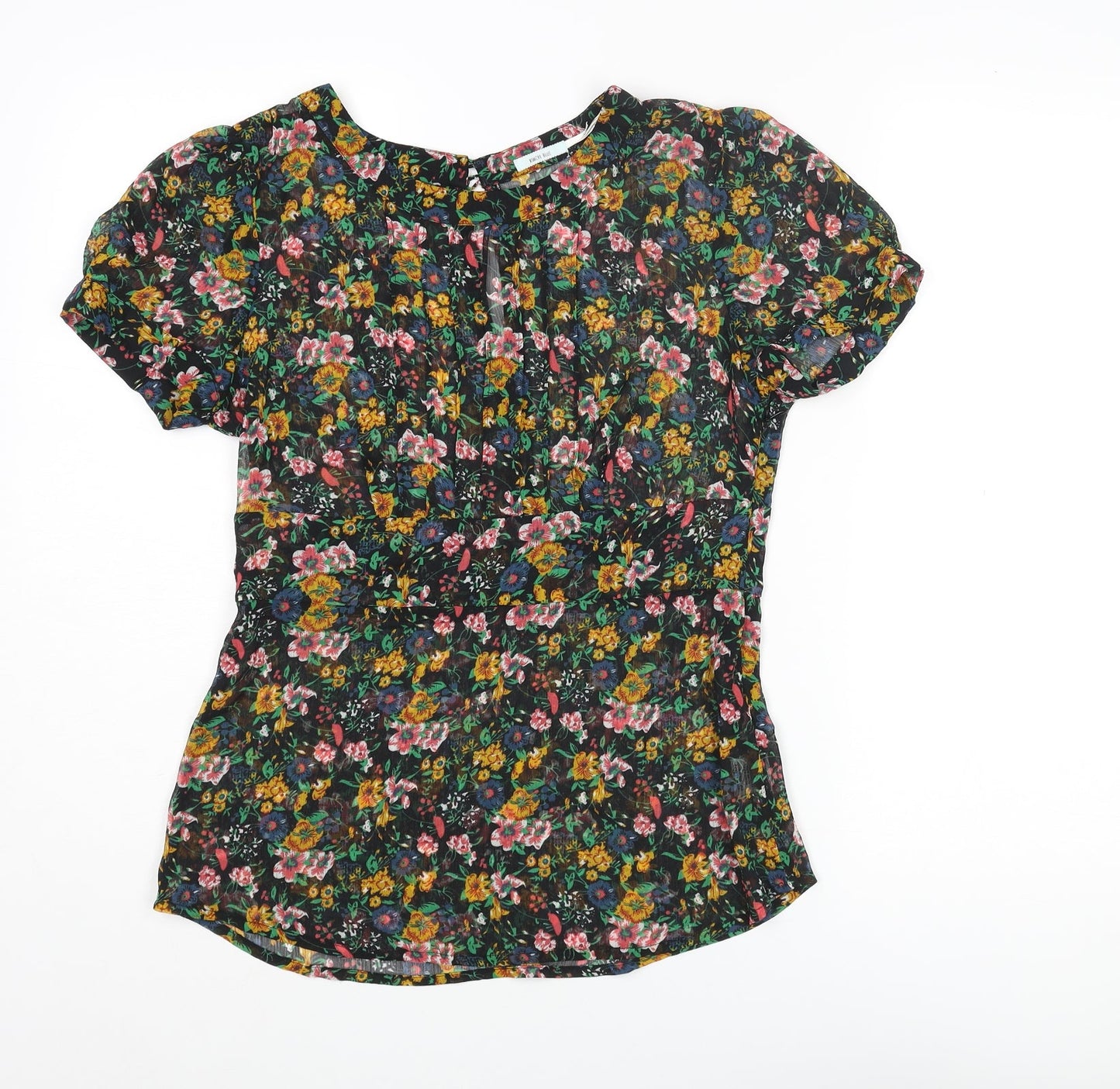 Kimchi Blue Womens Multicoloured Floral Polyester Basic Blouse Size M Round Neck - Semi Sheer