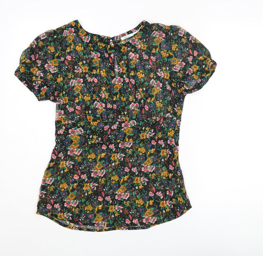 Kimchi Blue Womens Multicoloured Floral Polyester Basic Blouse Size M Round Neck - Semi Sheer