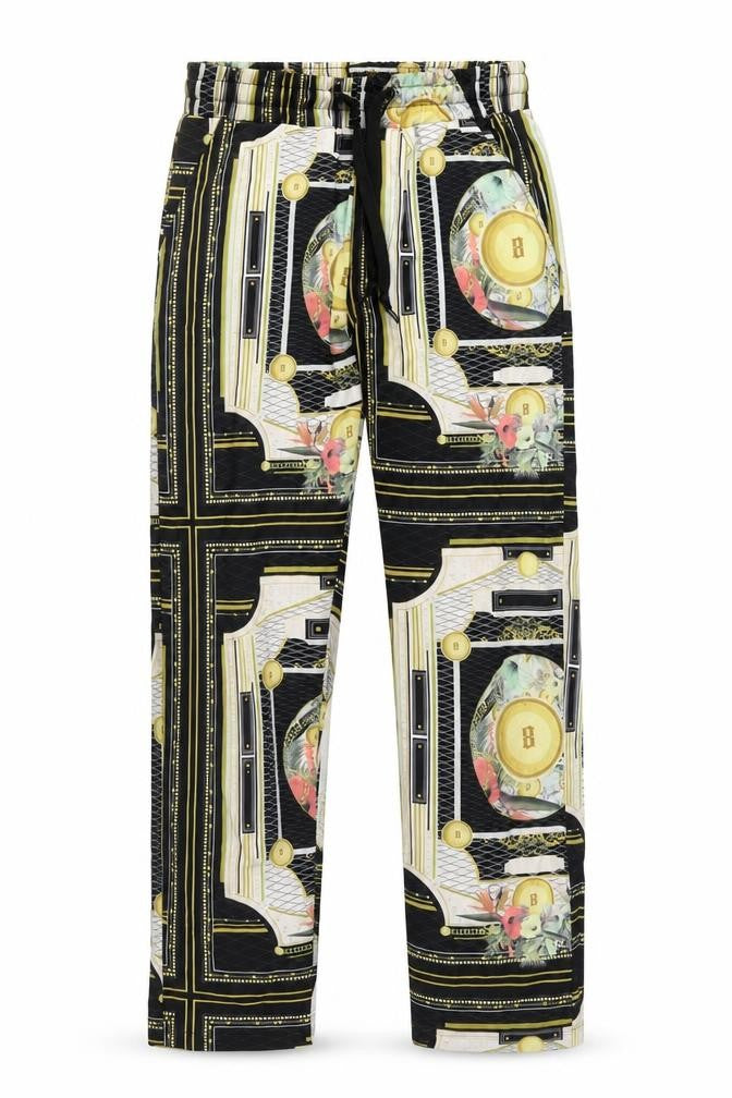 Fashion Nova Mens Multicoloured Geometric Polyester Cropped Trousers Size S L28 in Regular Drawstring