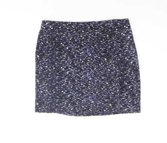 Sparkle & Fade Womens Blue Geometric Viscose Mini Skirt Size L