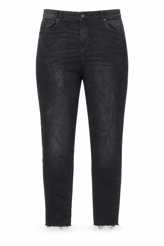 Denim & Co. Womens Black Cotton Skinny Jeans Size 14 L28 in Regular Zip - Raw Hem