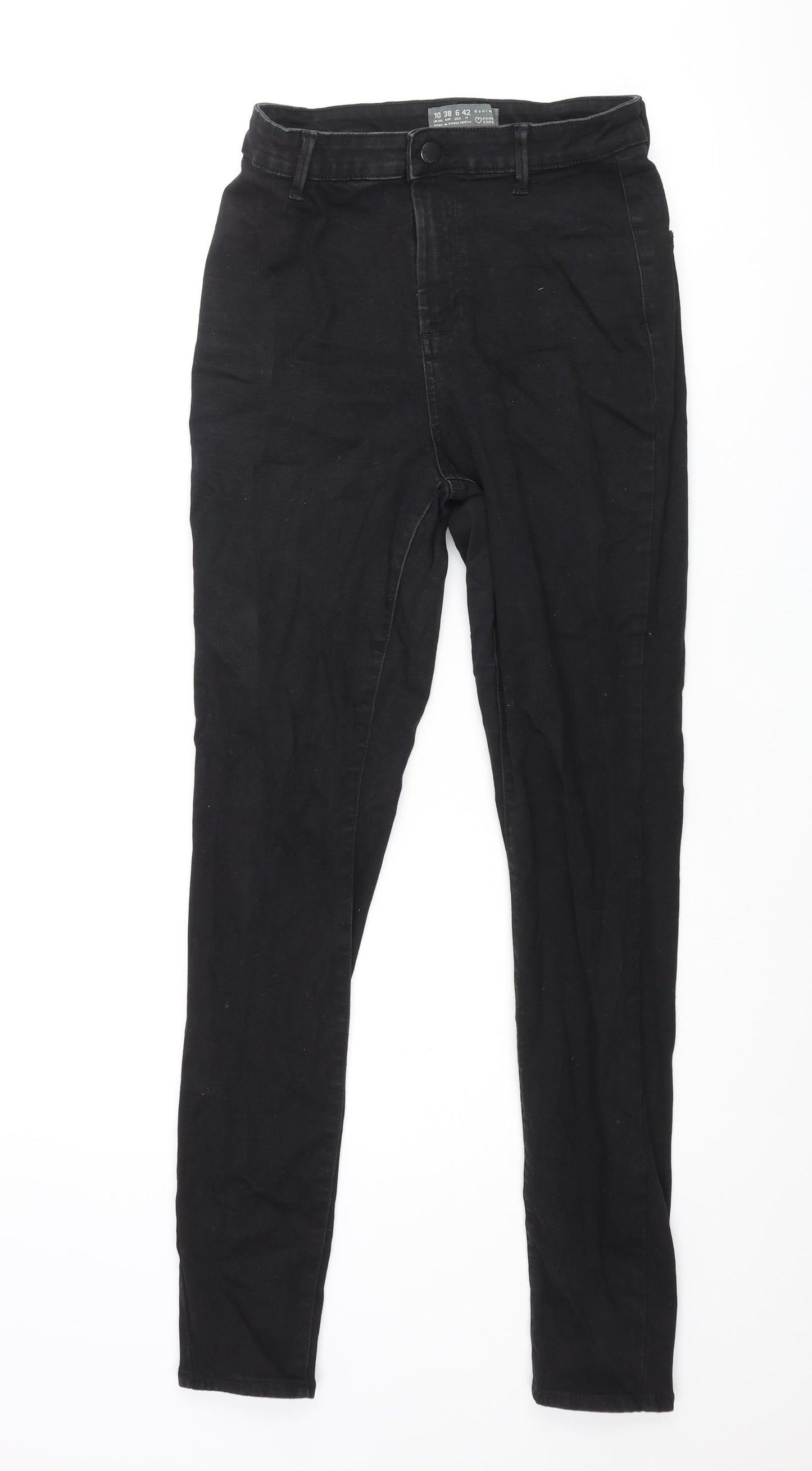 Denim & Co. Womens Black Cotton Skinny Jeans Size 10 L29 in Regular Zip
