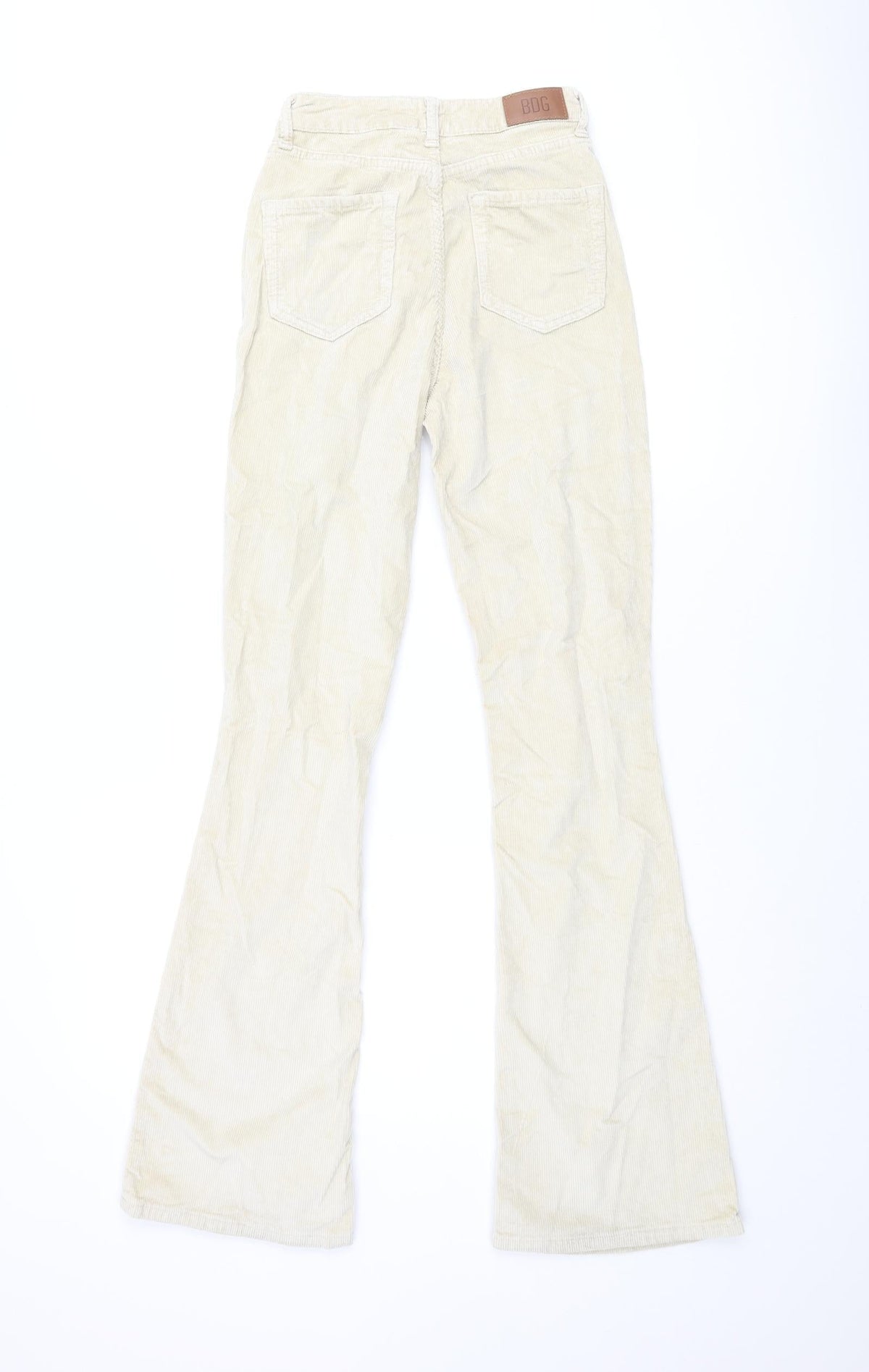 Urban Outfitters Womens Beige Cotton Trousers Size 24 in L34 in Regular Zip