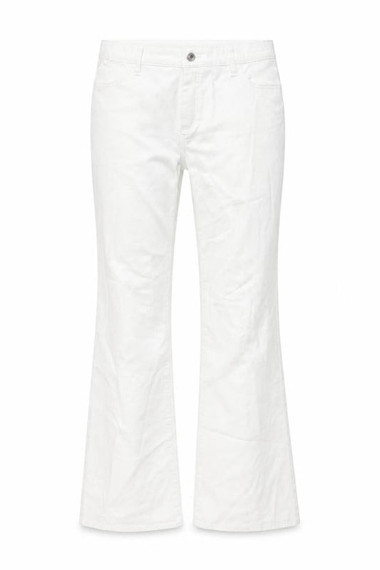 Amazing Woman Womens White Cotton Flared Jeans Size 34 in L33 in Regular Zip - Rhinestone Pocket Detail