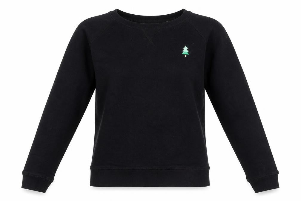 Black Forest Apparel Womens Black Cotton Pullover Sweatshirt Size XS Pullover - Christmas Tree