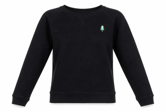 Black Forest Apparel Womens Black Cotton Pullover Sweatshirt Size XS Pullover - Christmas Tree