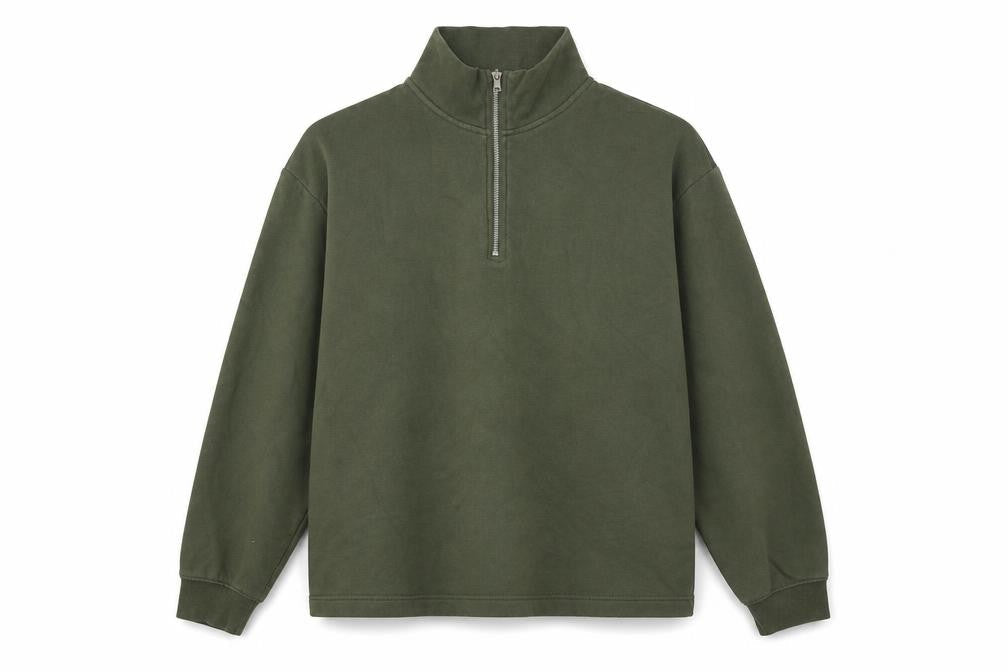 Topman Mens Green Cotton Henley Sweatshirt Size XS